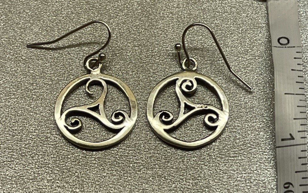 Vintage Celtic Dangle 925 Sterling Silver Earrings
