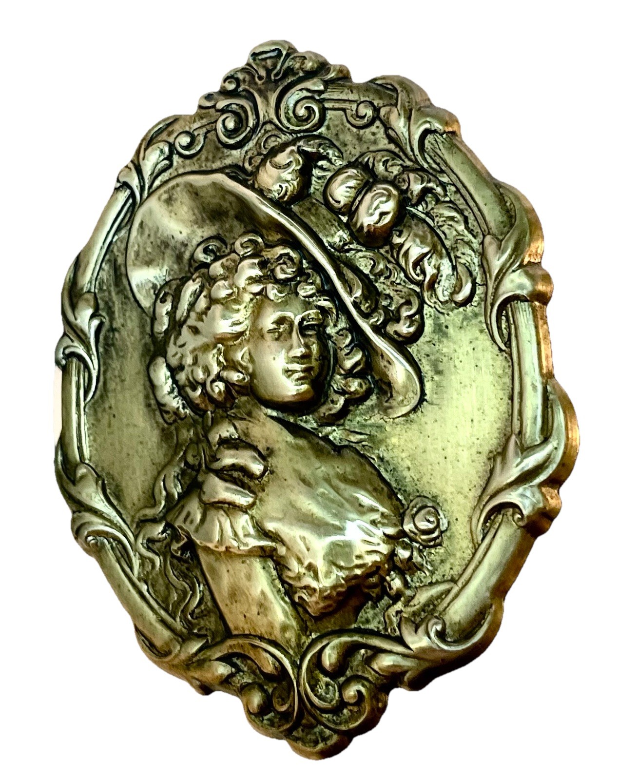 Vintage Victorian Style Repousse Gilt Brass Marie Antoinette Hat Pin Hat Pin