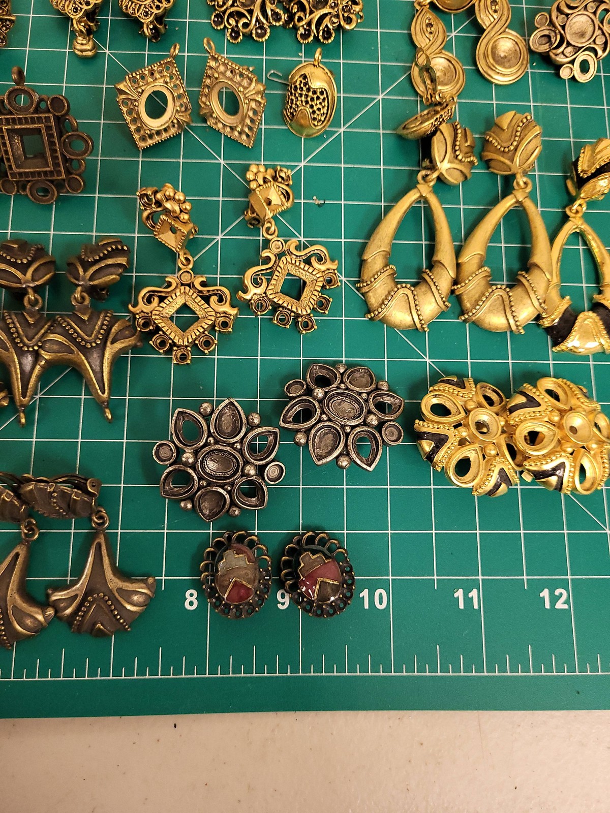 Vintage Costume Jewelry Lot Earrings Clip On Mixed Styles Materials Craft Supply