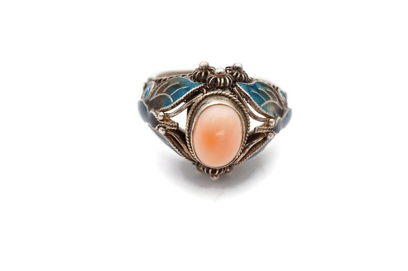 Vintage Sterling Silver 925 Larimar Ring Size 8.25