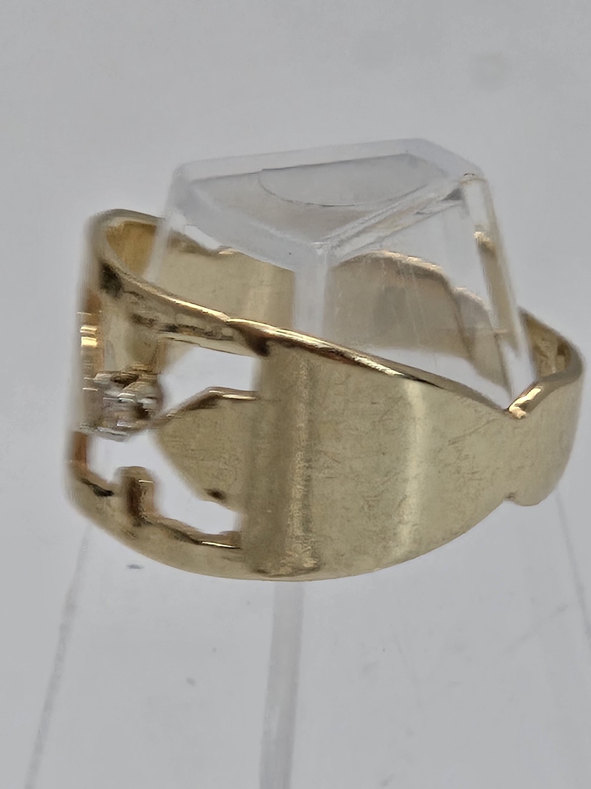 Vintage 14K Yellow Gold & Diamond Baby Ring Size 2.5 Initial X Signet Band 1.6g