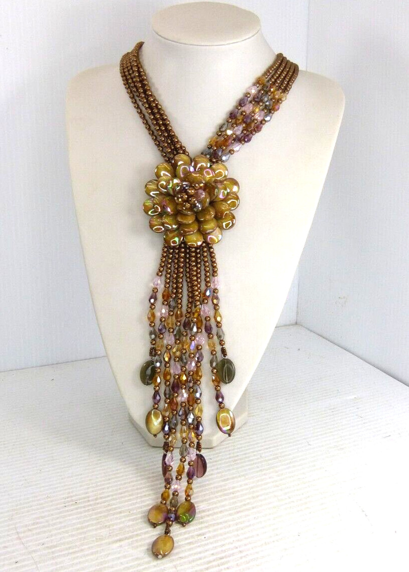 Vintage Joan Rivers Starlet Necklace Copper Bronze Color Statement Necklace