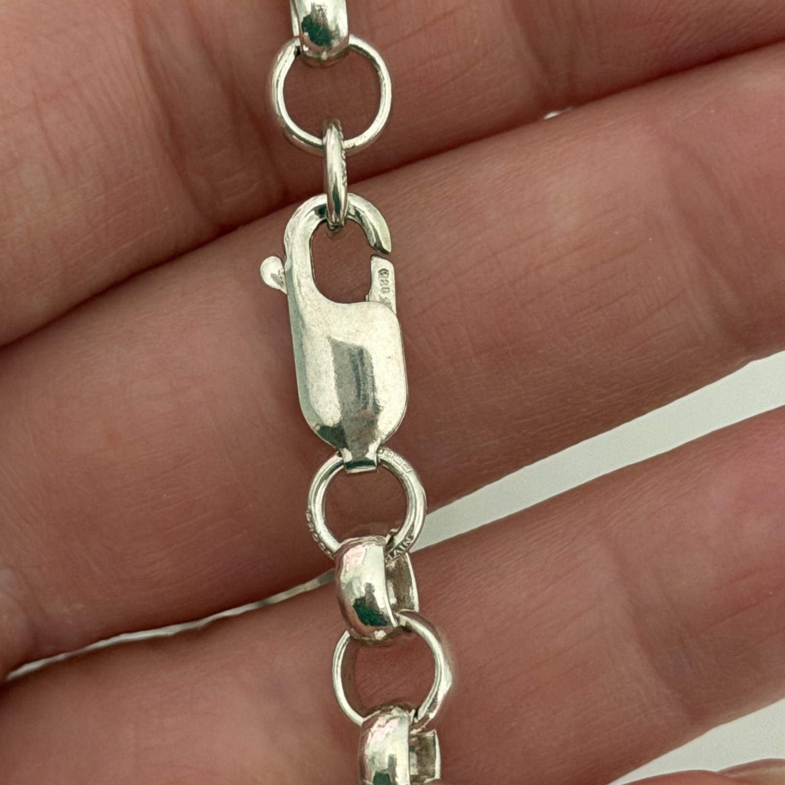 925 Sterling Silver 6MM Round Rolo Link Heavy Chain Necklace 24″