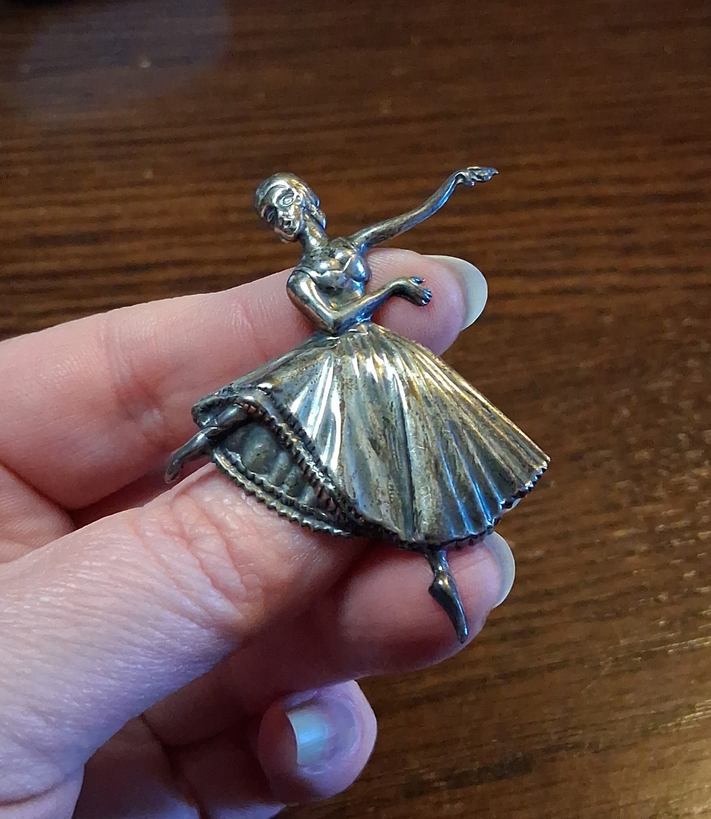 Vintage Lang Sterling Ballerina Dancer Brooch Pin 7g See Pics/Description