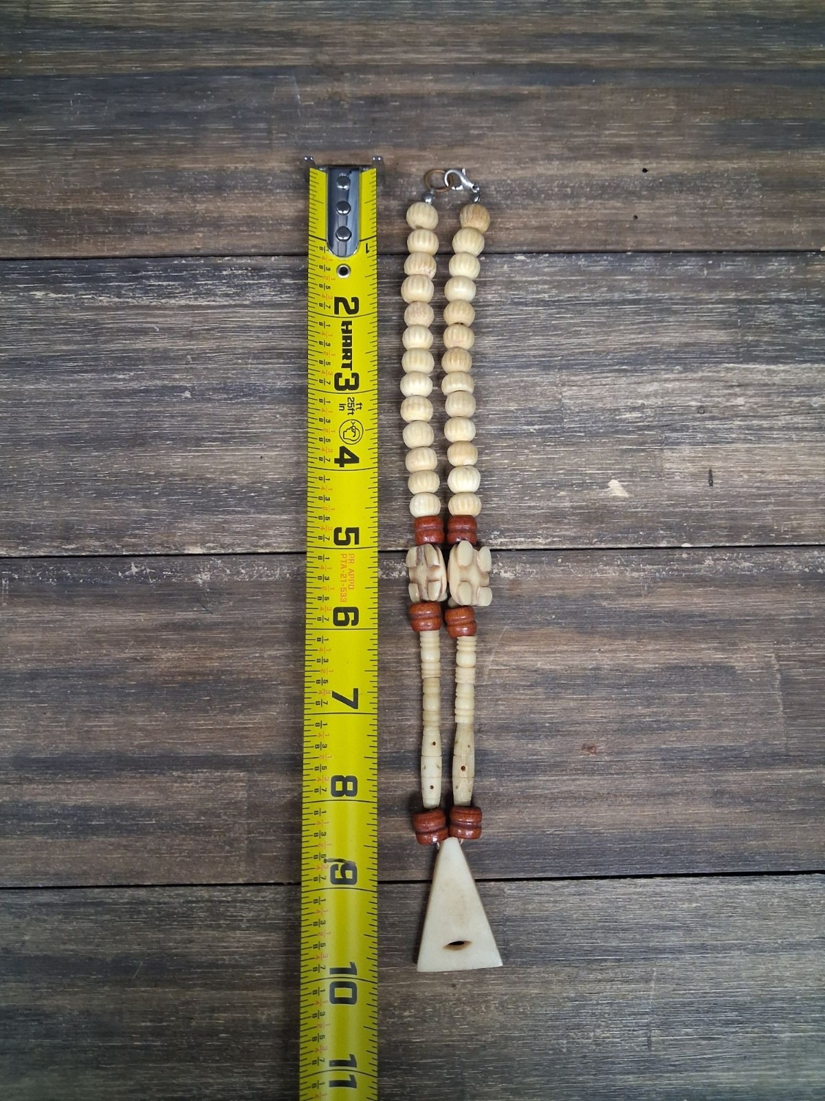 Vintage Tribal Style Necklace Wooden Other Unknown Carved Turtle Ancestral Mask