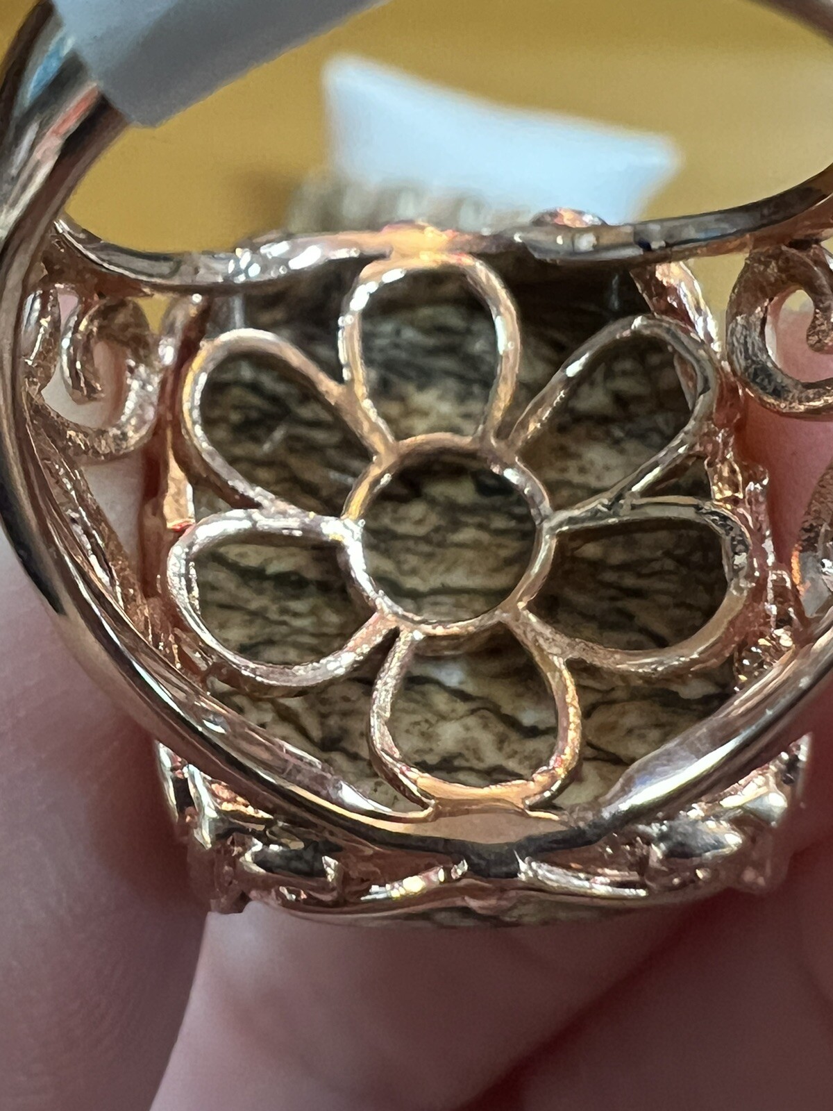 Jasper Signed JZ Tennis Bracelet And Ring Set Matching Rose Gold Tone Plated