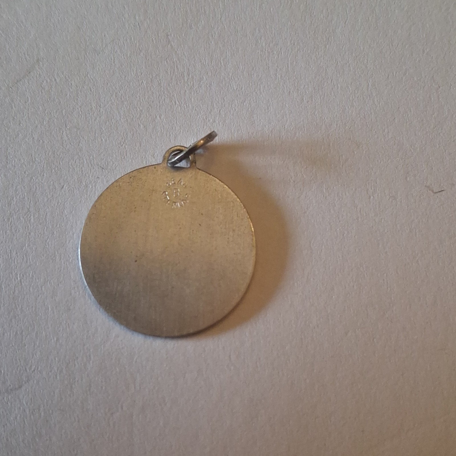 925 Sterling Silver Round Baseball Player Charm Pendant, Signed, No Stone