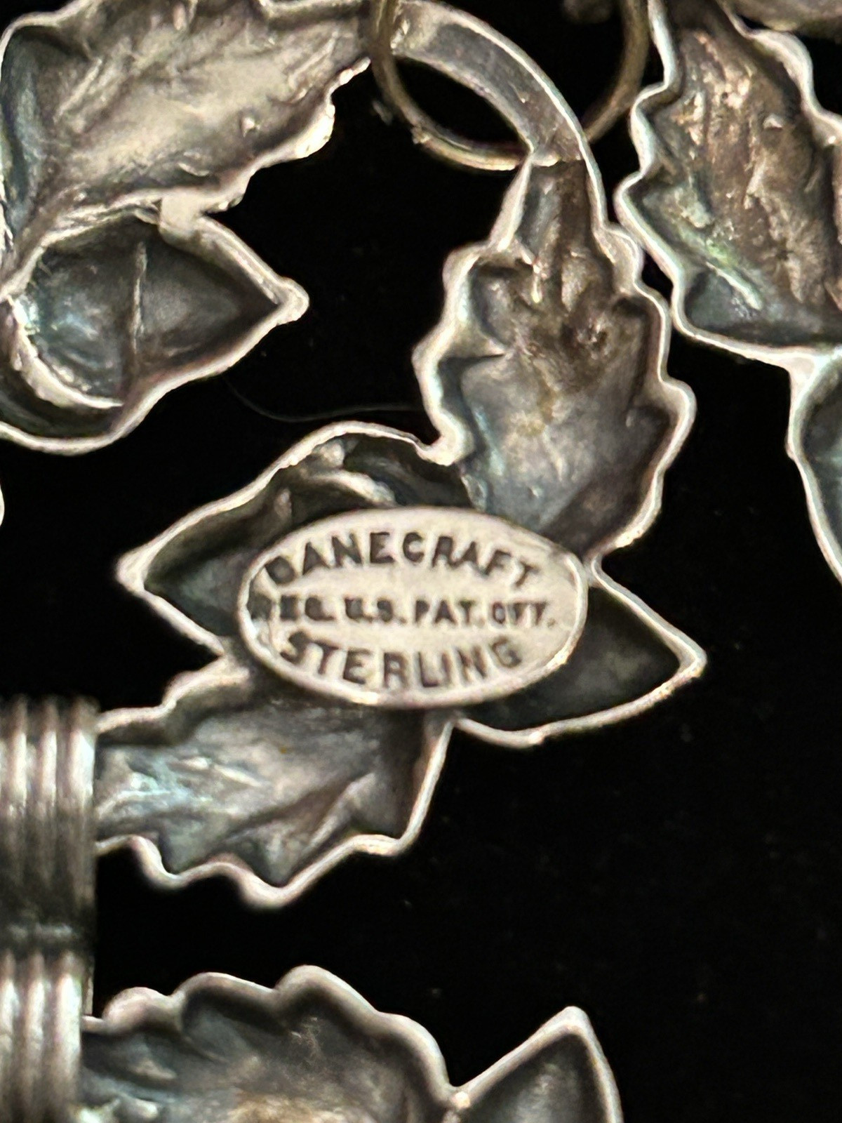 Vintage Danecraft Sterling Silver Acorn Oak Leaf Bracelet Matching Earrings Set