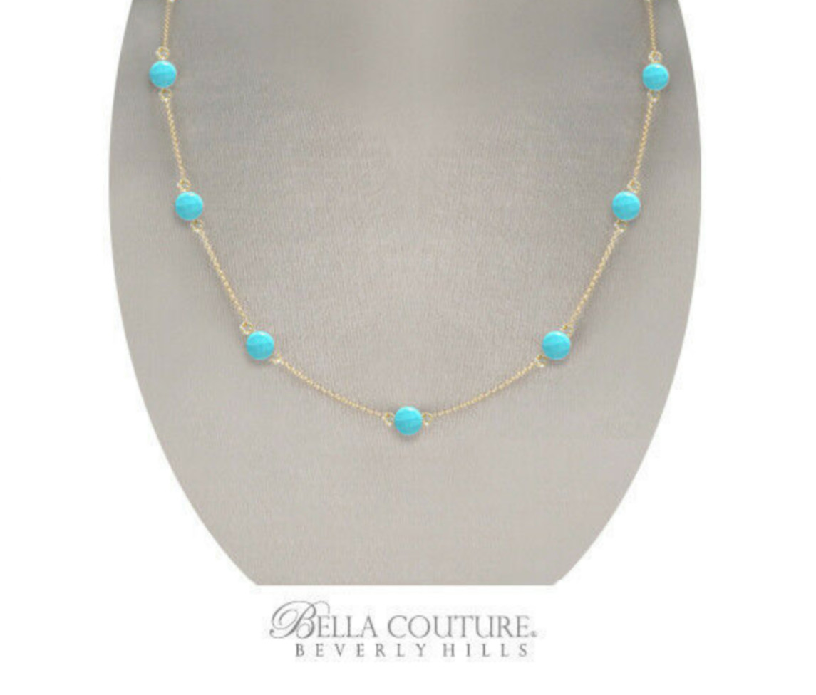 $550 NEW BC® 18K YELLOW GOLD TURQUOISE DIAMOND ROSE CUT VTG CHAIN 750 BRACELET