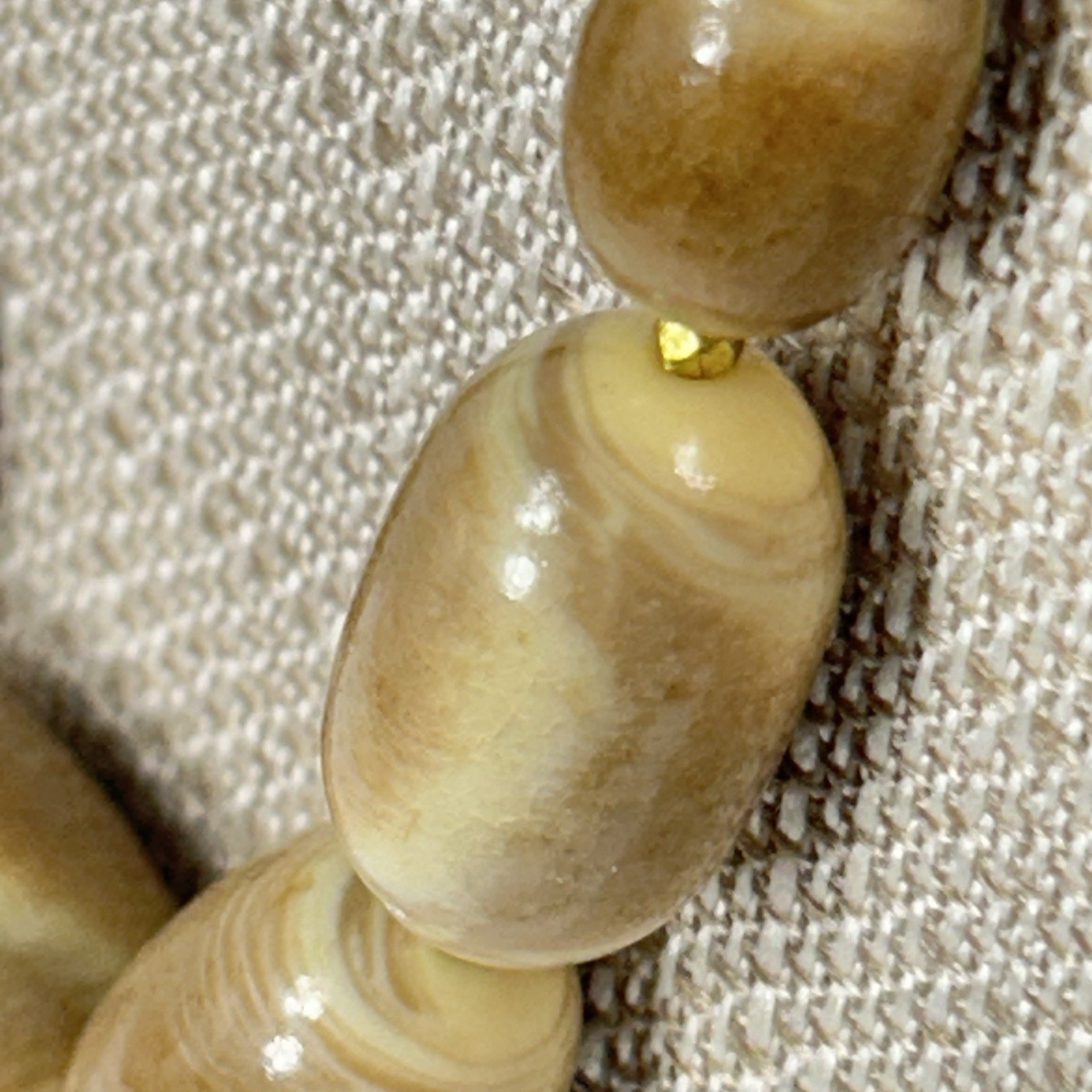 Vintage Chunky Necklace Golden Brown 25″ Statement Graduated Oval Beaded