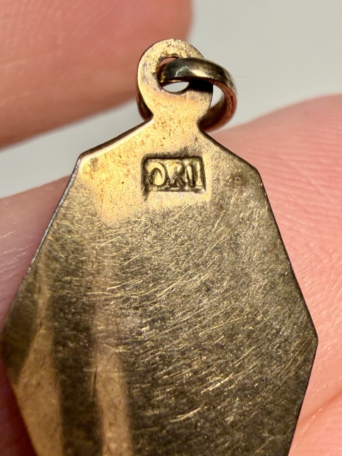 Victorian Gold Filled & Enamel Raphael Cherub First Communion Pendant Charm