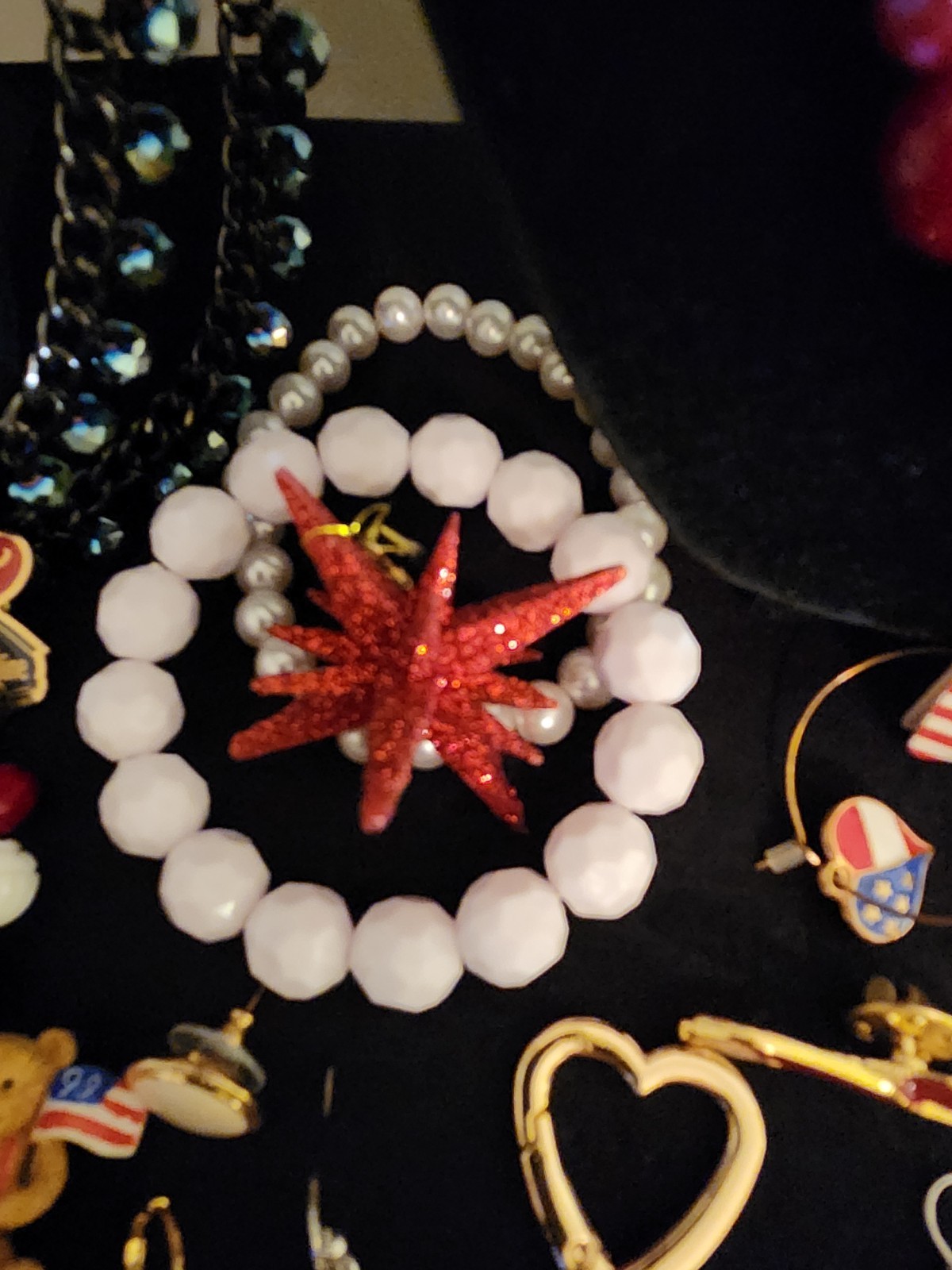 July Joy! Red White & Blue Vintage To Modern Asst Costume Jewelry Lot