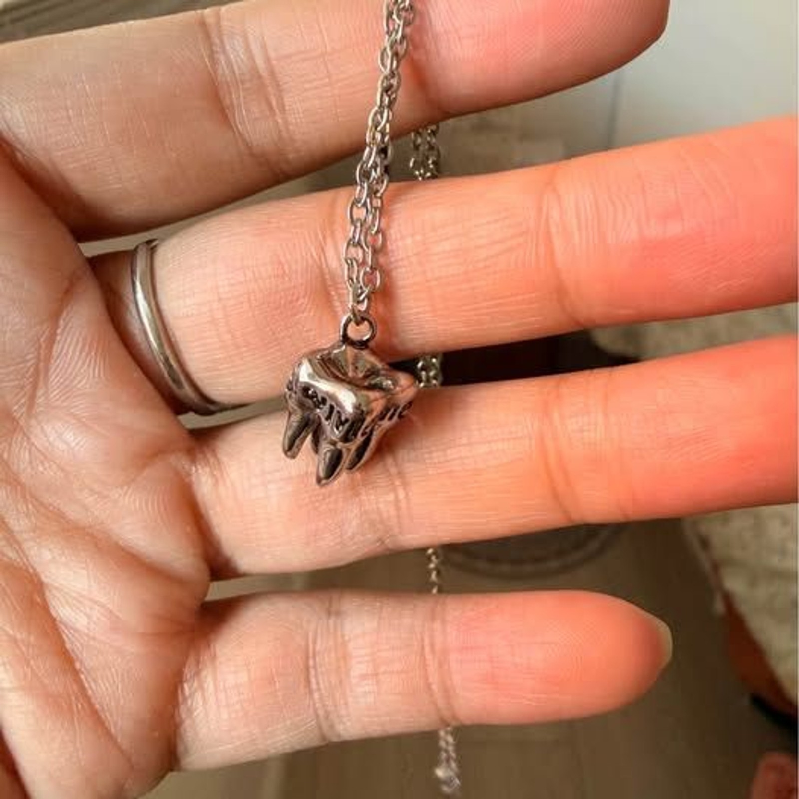 Vintage Wisdom Tooth Pendant Necklace | Stainless Steel Chain