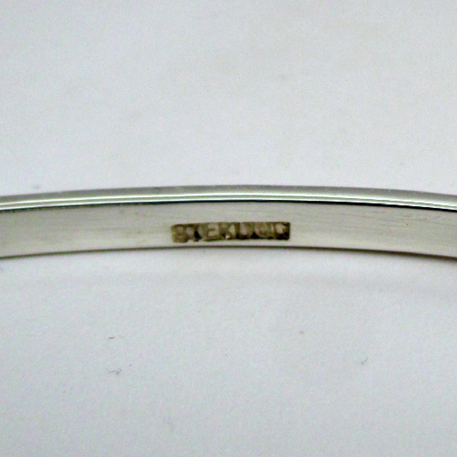 Sterling Silver Outline Heart Bangle Charm Bracelet Gift for Her Vintage New BCS