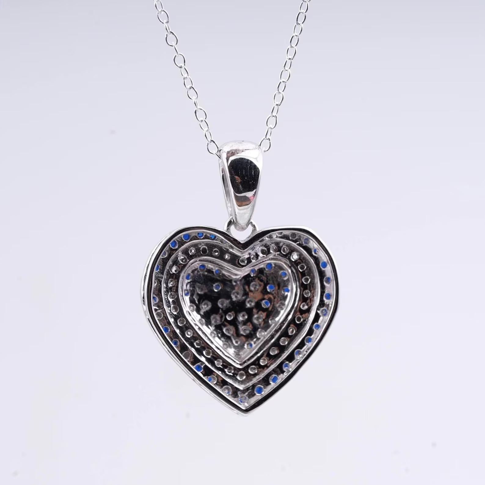 Blue Sapphire Pendant Heart Shape Pendant 925 Sterling Silver Pendants Gifts