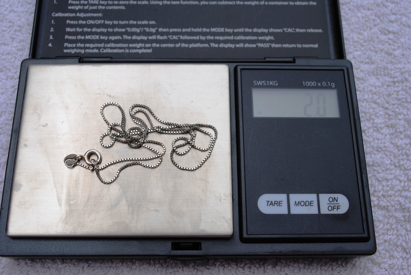 Vintage Box Chain Sterling Silver 925 necklace 18″ 2 grams AGI Italy
