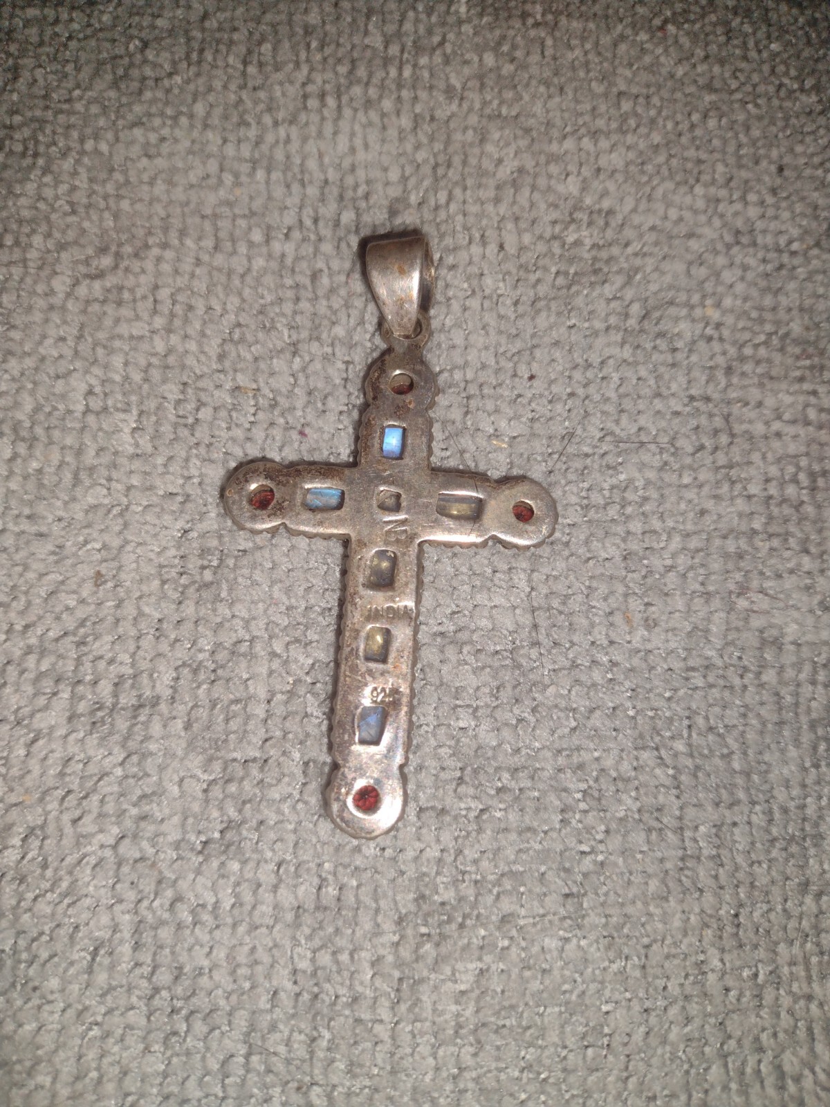 vintage Nicky Butler sterling silver moonstone cross pendant