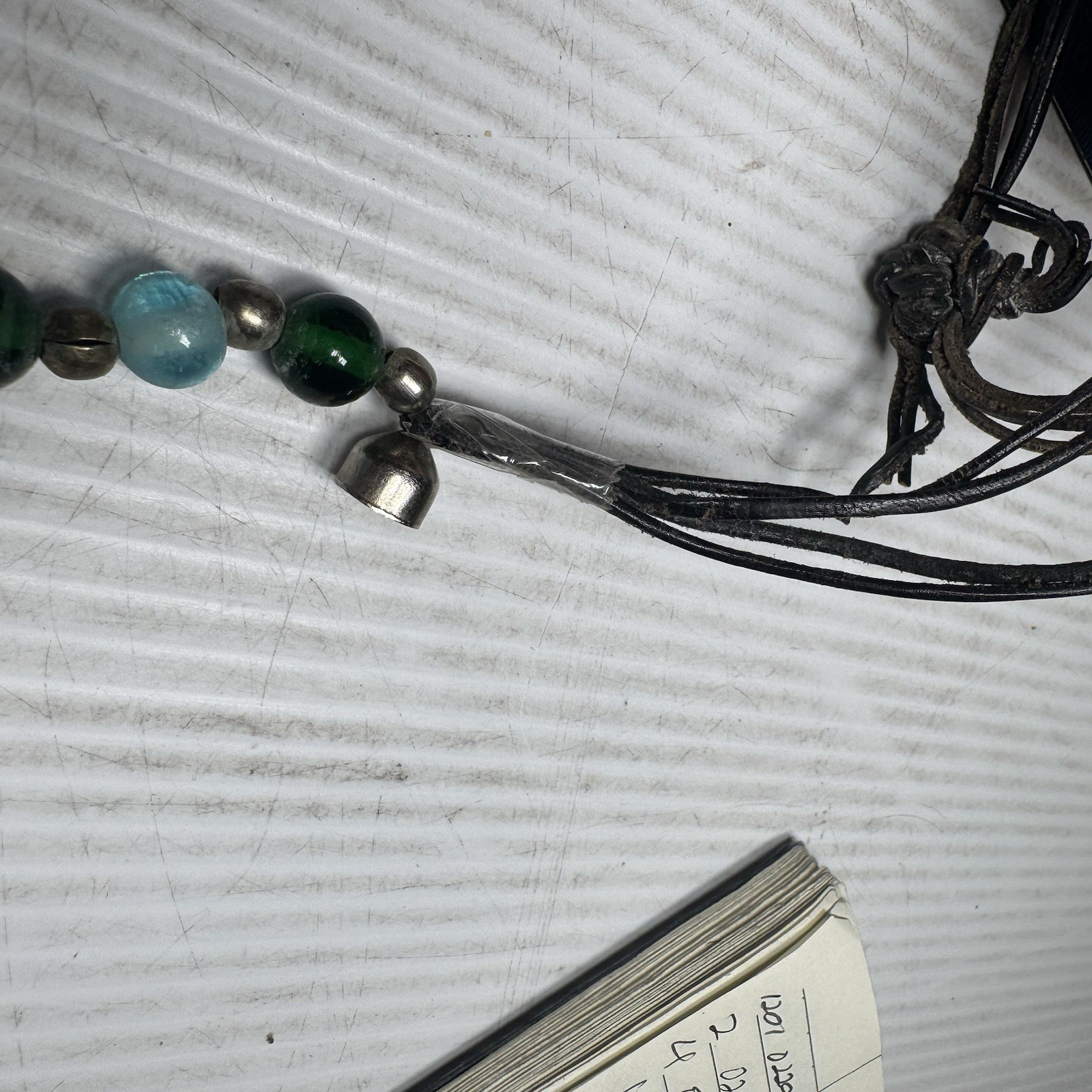 VTG Mid Century African Art Glass Bead and Animal Necklace Extra Long Need Work
