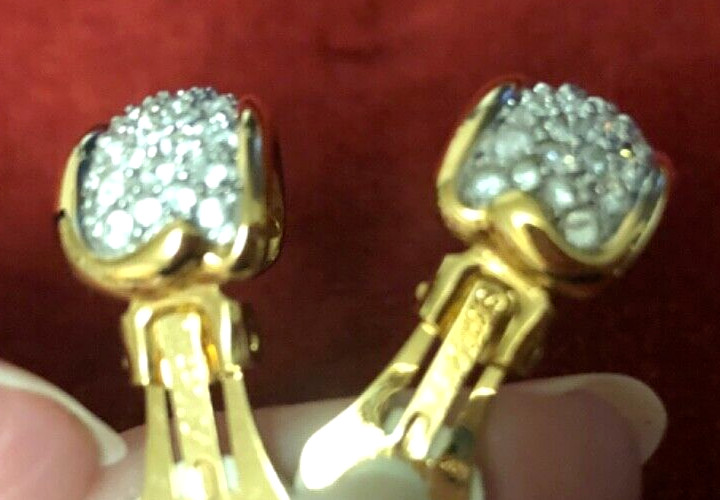 VTG SWAROVSKI Jeweler’s Collection Gold-Plated EARRINGS SWAN+SIGNATURE+COPYRIGHT