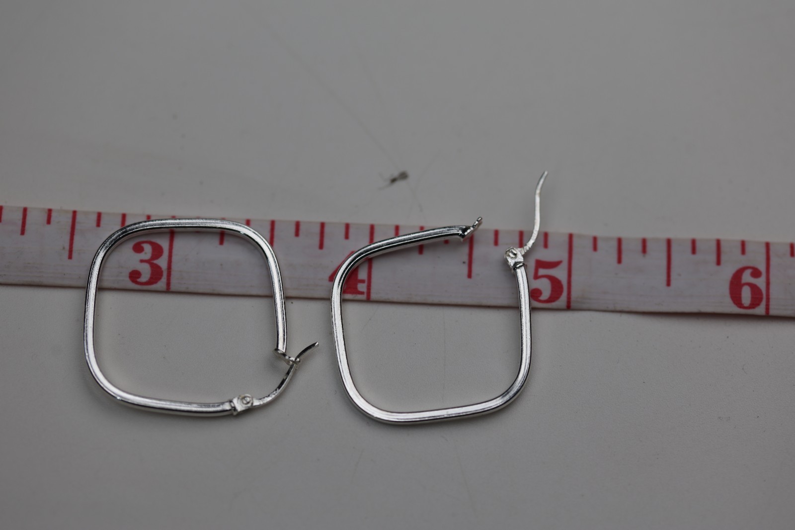 Square Tube Hoop Earrings Sterling Silver