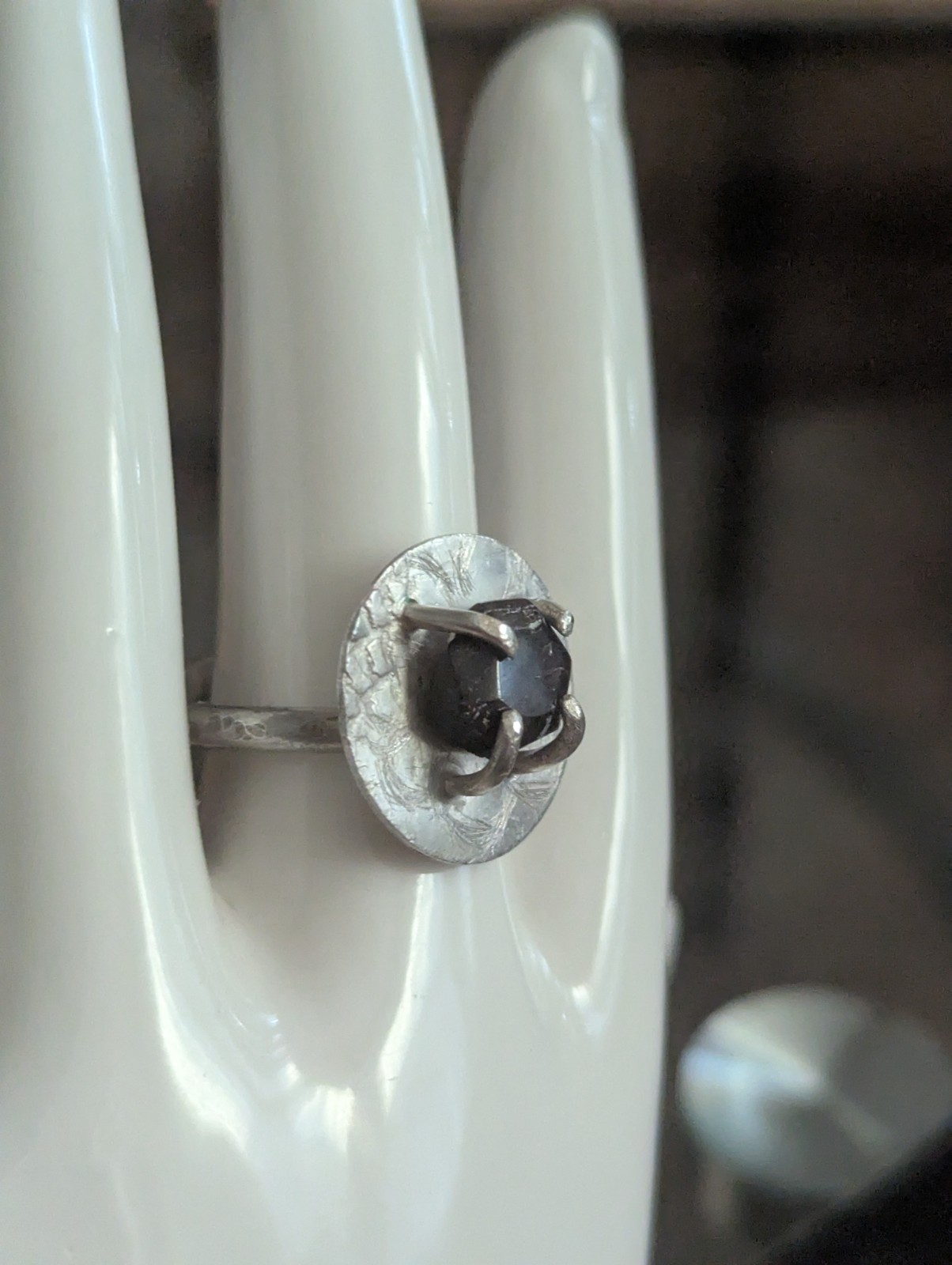 Vintage Silver Modernist Ring 7.5 Freeform Art Sculptural Irregular Handmade