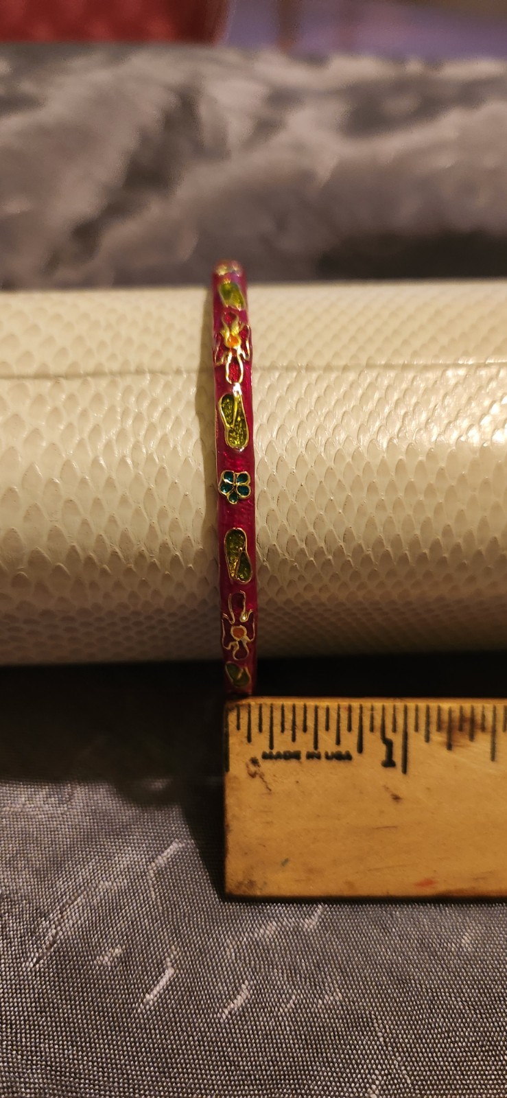 Cloisonne Bangle Bracelet Handmade Chinese Traditional Enamel Flowers And Sandle