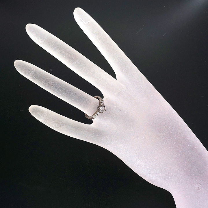 Vintage Estate .58ct Natural Fancy Light Gray Full Cut Diamond Platinum Ring