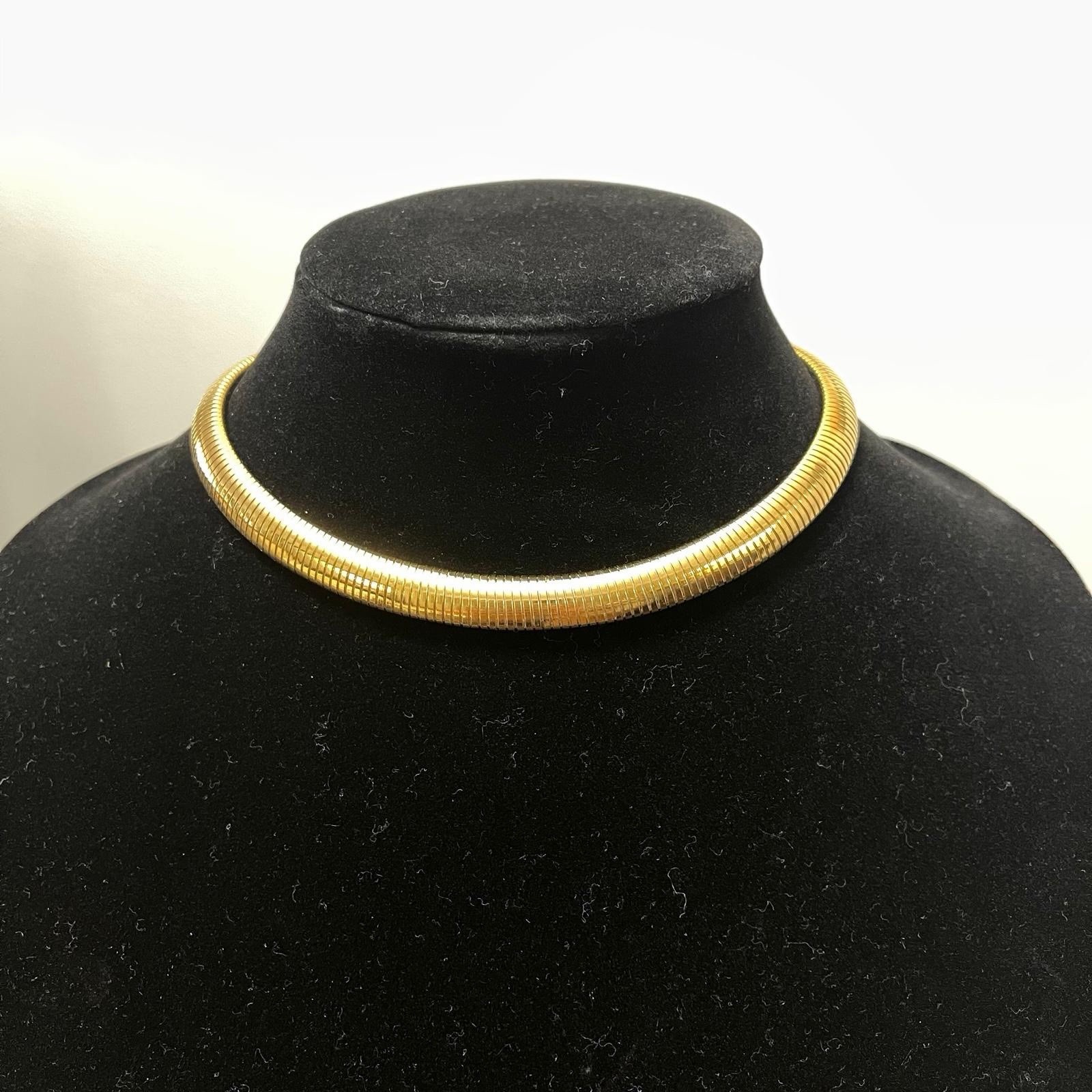 Monet Gold Tone Collar Necklace NWT Sealed Vintage 1990s 2000s Rigid Snake Chain