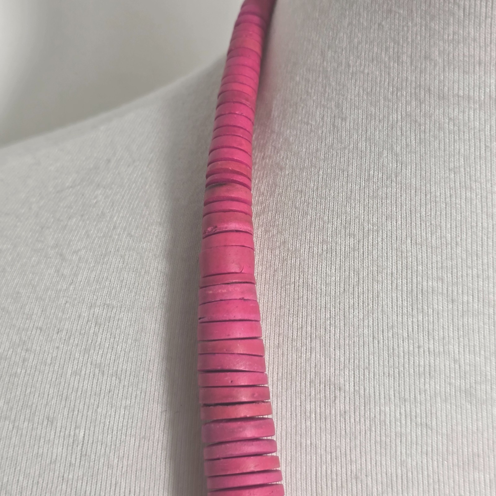 Bohemian-Style Statement Necklace Bright Pink & Colorful Multicolor Heishi Beads
