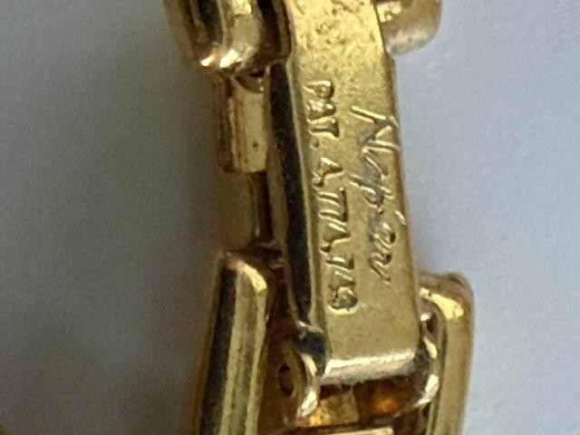Vintage Napier Gold Tone Faux Pearl Station Chain Necklace 36″