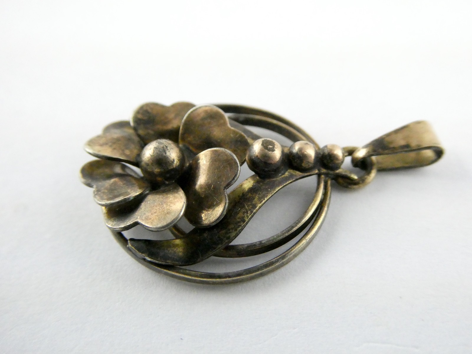 Vintage 1/20th 12k Gold Fill on Sterling Silver Flower Pendant 2.7g 1.25 Inches
