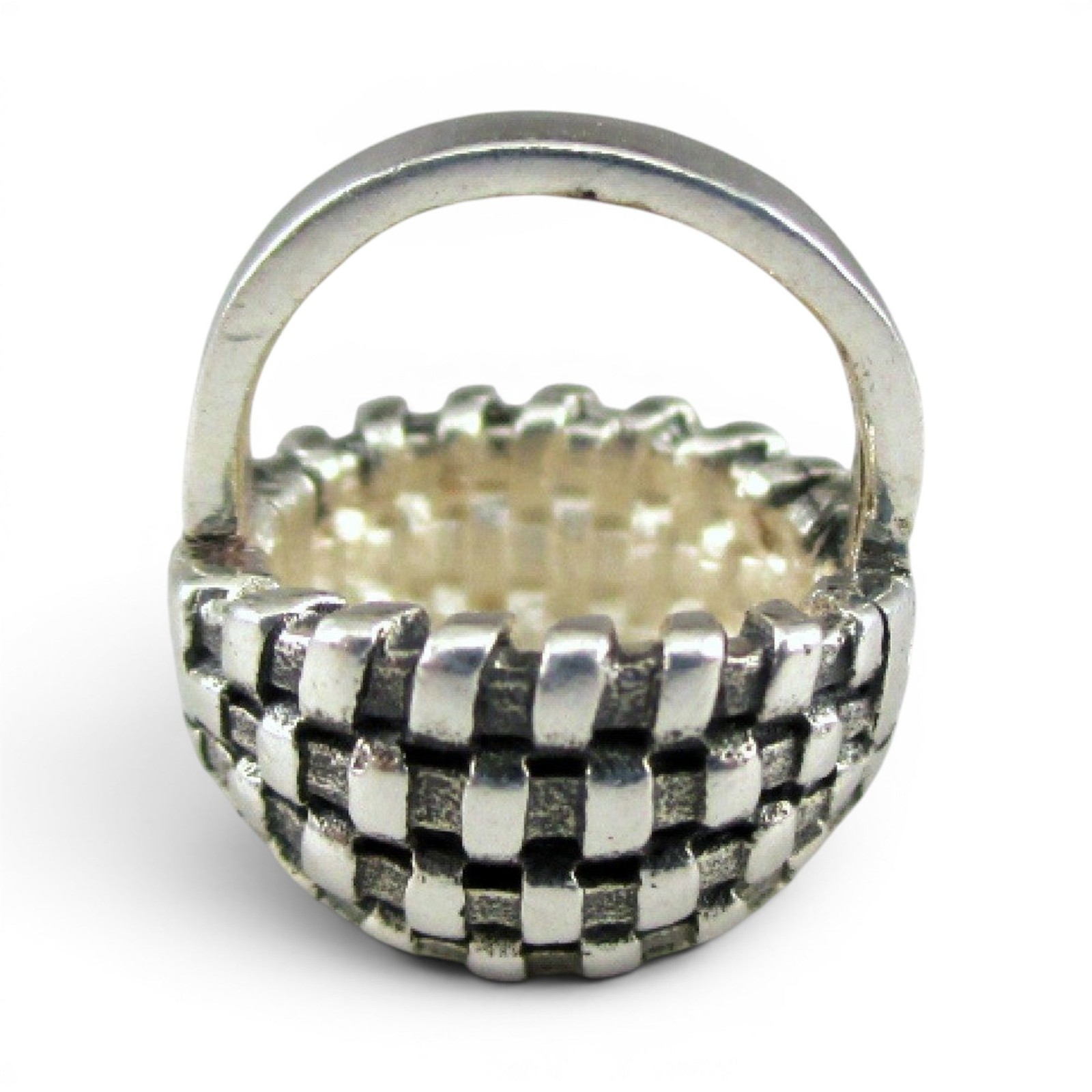 Sterling Silver Mini Granny Basket Charm for Bracelet Brown County BCB