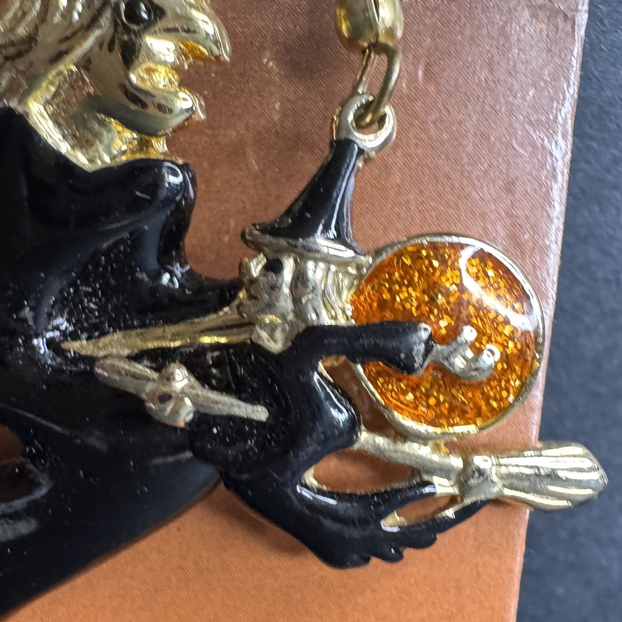 Vintage Flying Witch Brooch & Earrings Set BOO-TIQUE Mystic Industries New