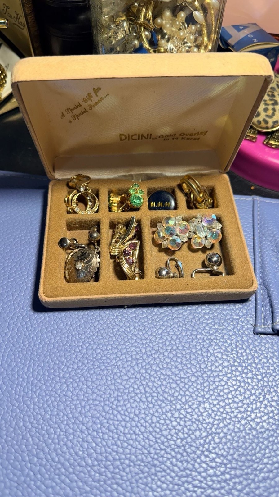 Vintage Clip-On and Screw-Back Earring Lot with Enamel Pin