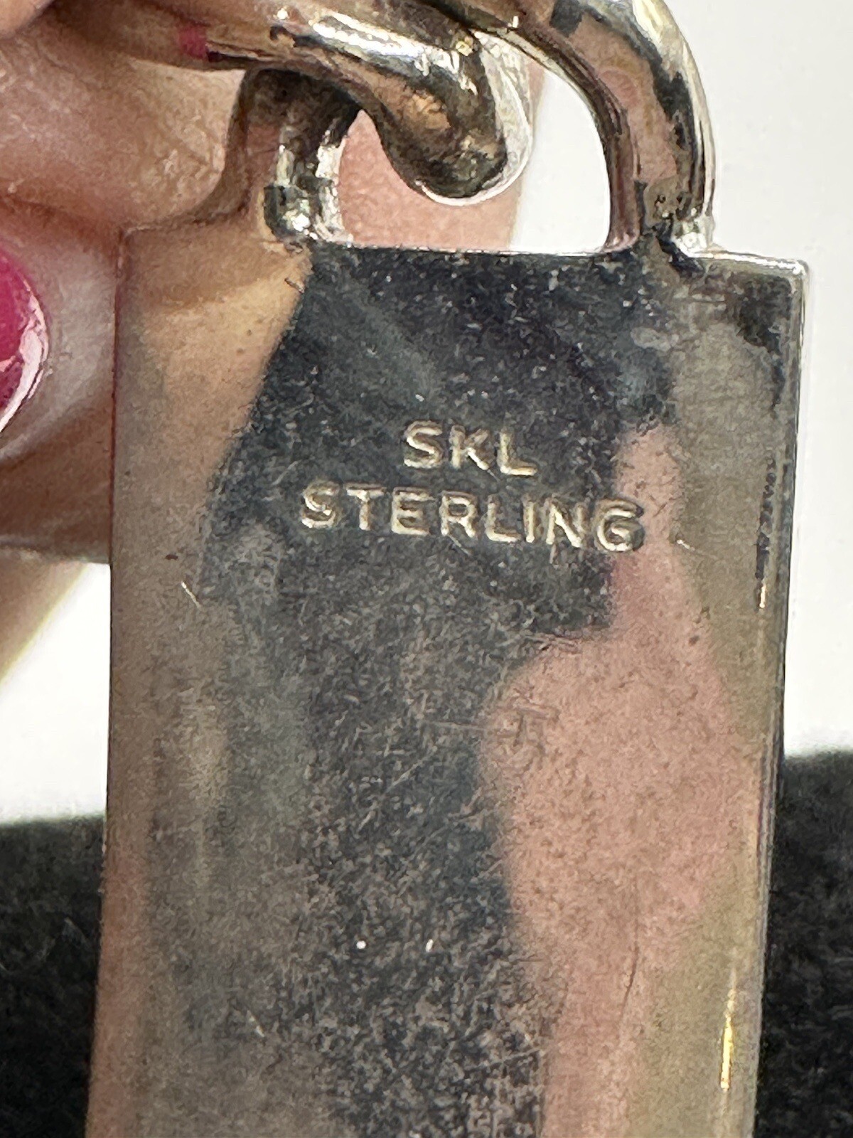 Sterling Silver Vintage SKL Identity ID Bracelet “H.G.” 8-inch Curb Chain