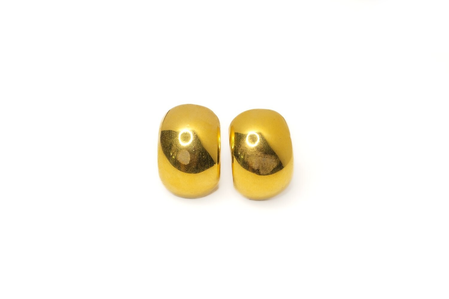 Dior Women’s Gold Tone Half Hoop Dome Clip On Earrings Large
