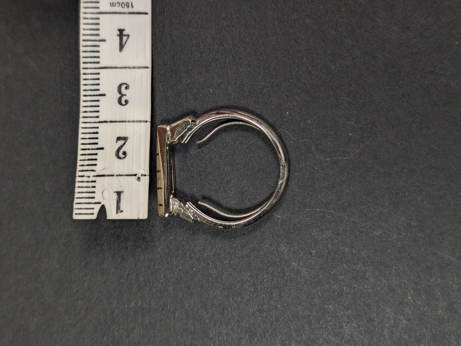 Vintage Letter A Initial Monogram Ring Adjustable Silver Tone Size 6 7 8 Ladies