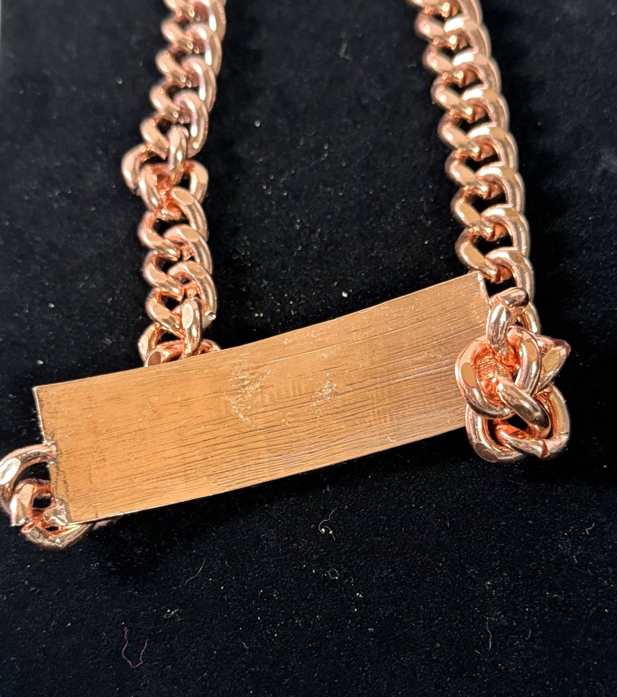 NENA Rose Gold-Tone Cuban Link Chain LOVE Plate Choker Necklace & Earrings Set