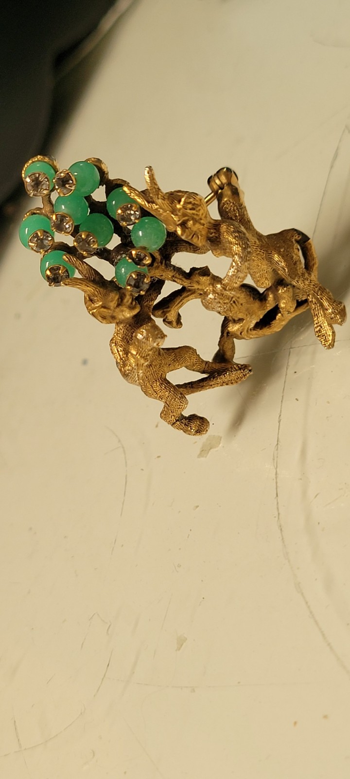 Antique Rare De Nicola Mystical Creature Faux Gem Pendant Brooch