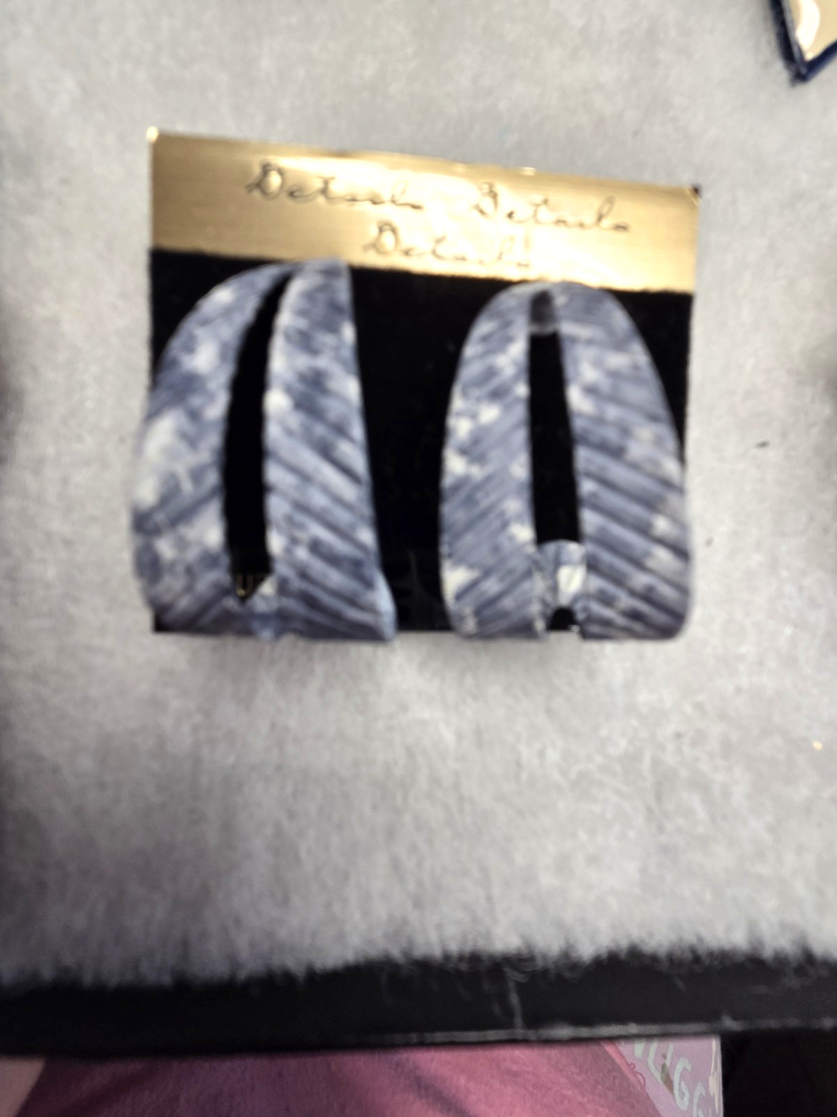 Vtg Blue Jean enamel look pierced Earrings