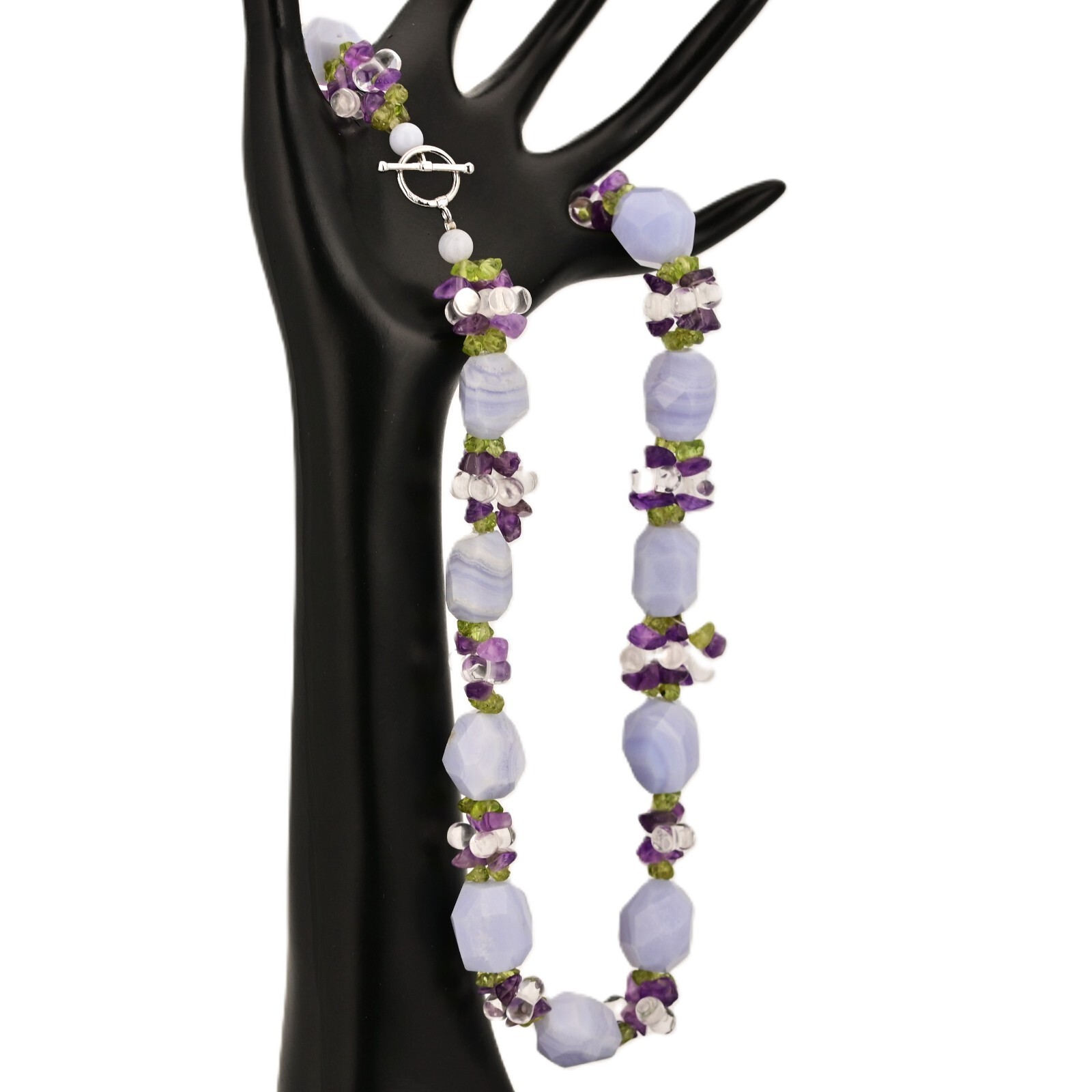 ROSS SIMONS Vintage Original Sterling Silver 925 Multi Gemstone Estate Necklace