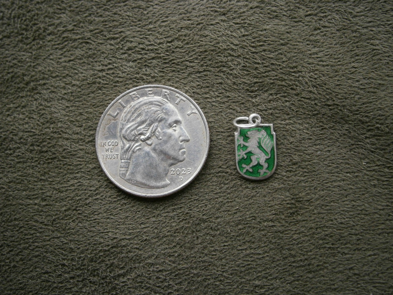 Graz Austria Lion Rampant Vtg 900 Silver Enamel Travel Bracelet Charm Pendant