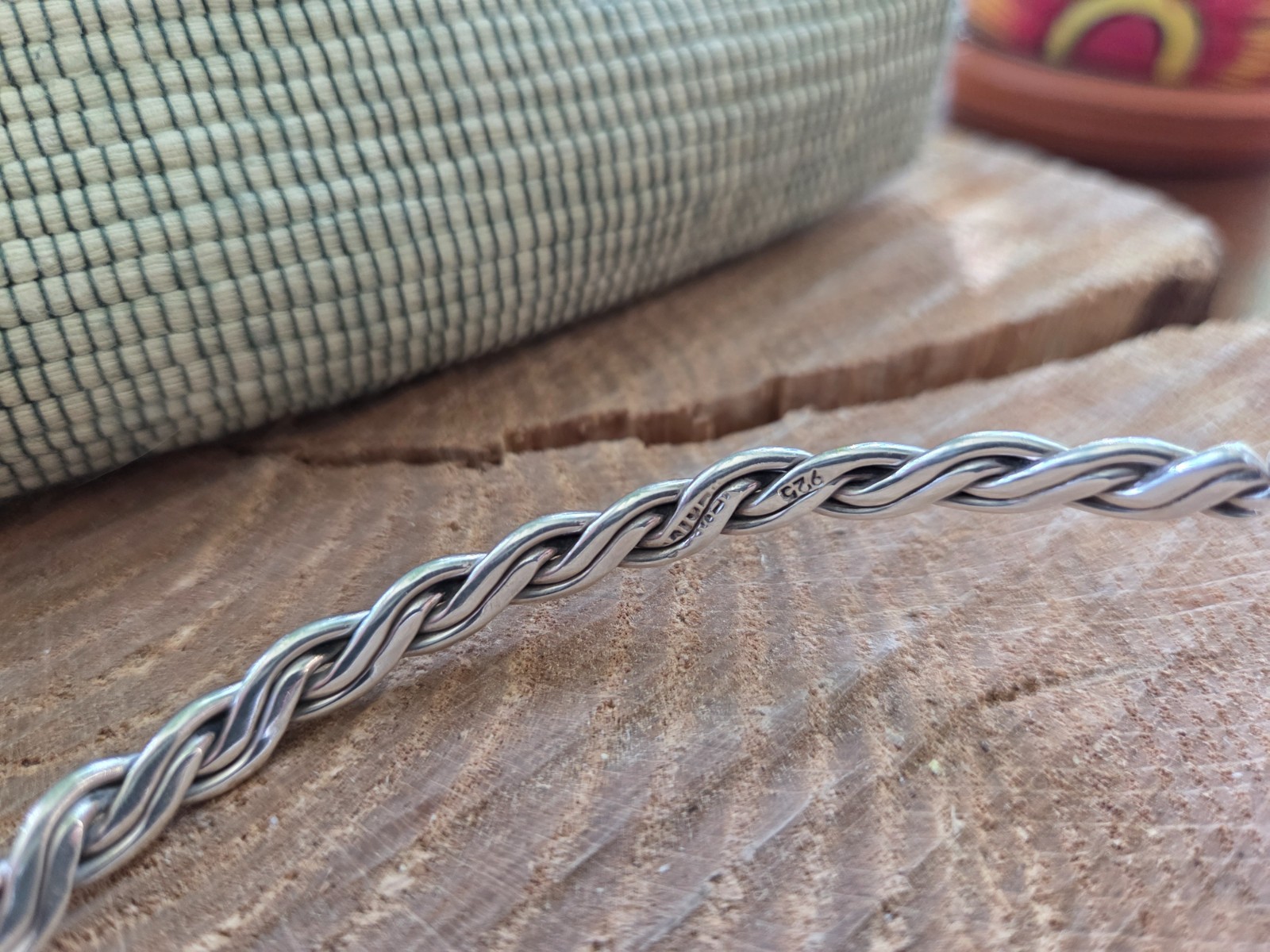 VTG Mexico 925 SS Braided Collar Cuff Necklace