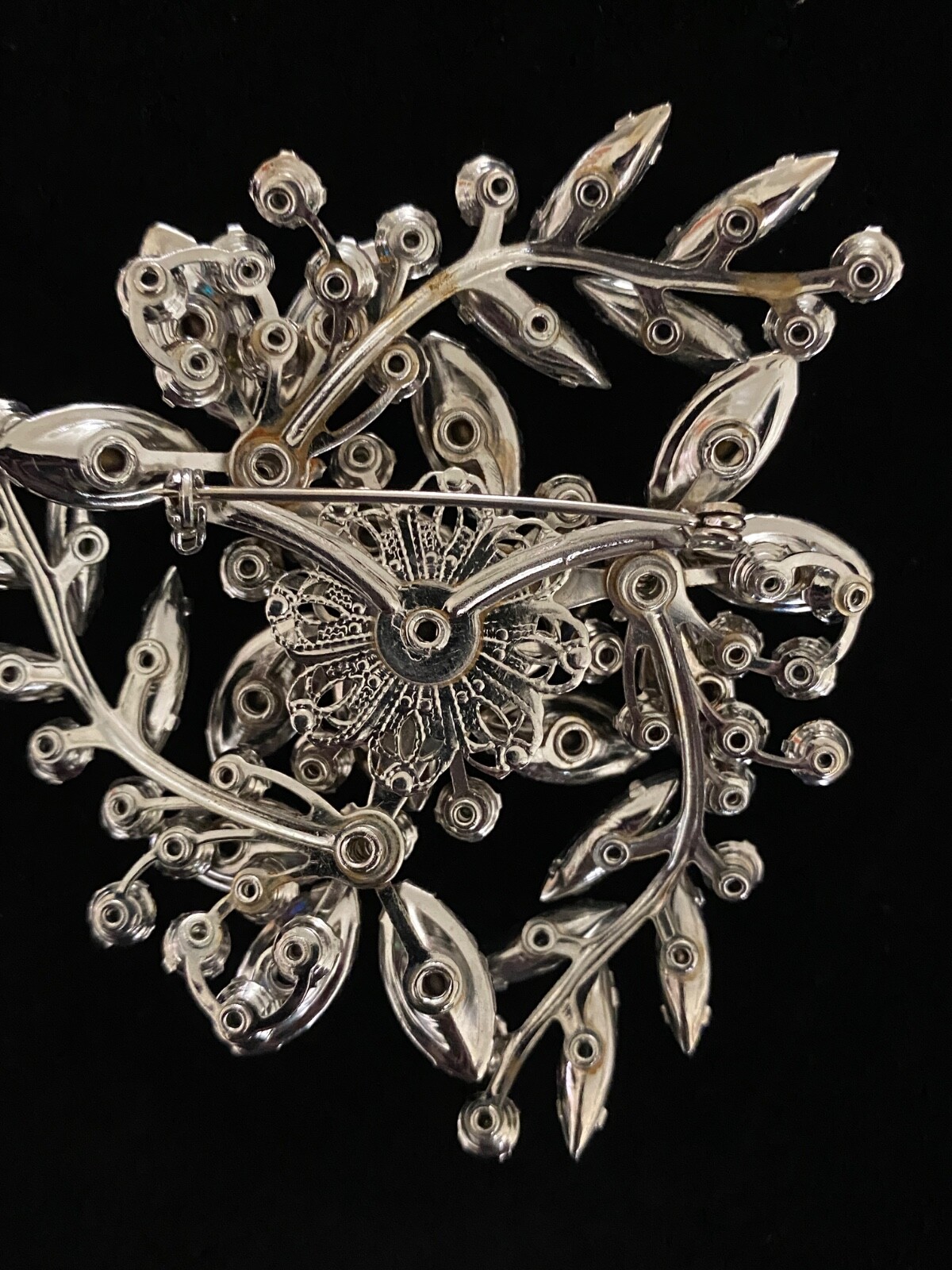 Brooch Juliana D&E unsigned Smoky Crystal Faceted AB Rhinestone VTG