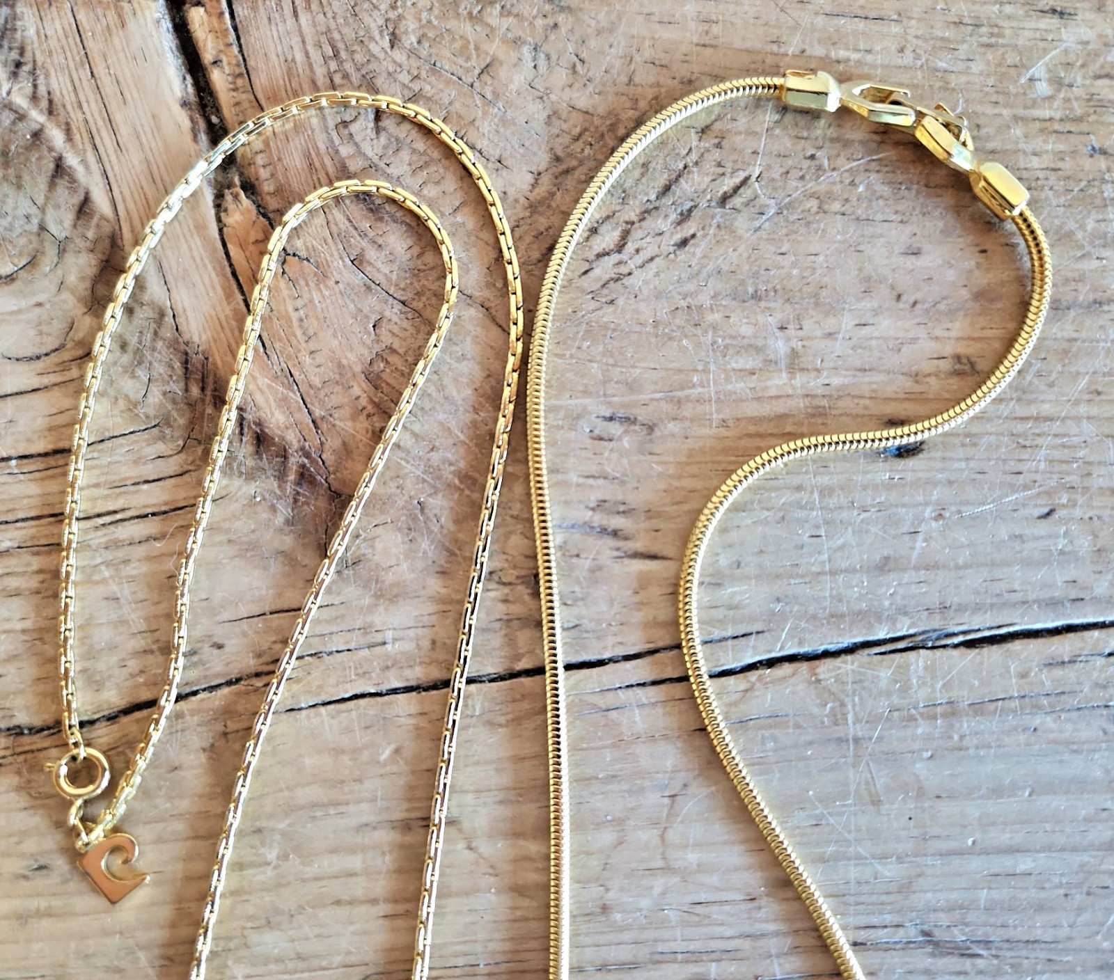 Pierre Cardin Vintage Necklaces Gold Plated Enamel Signed Lot of 2 Designer