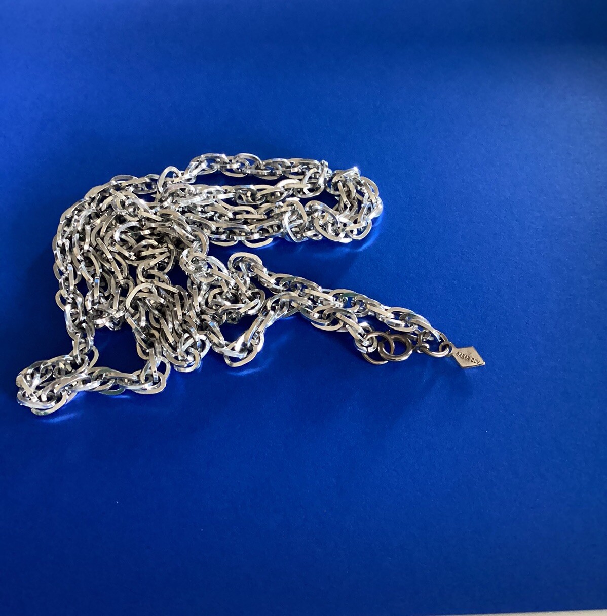Silver Tone 18″ Chain Necklaces (2) By Sarah Cov, Silvery, Shiny, Trendy, Unisex