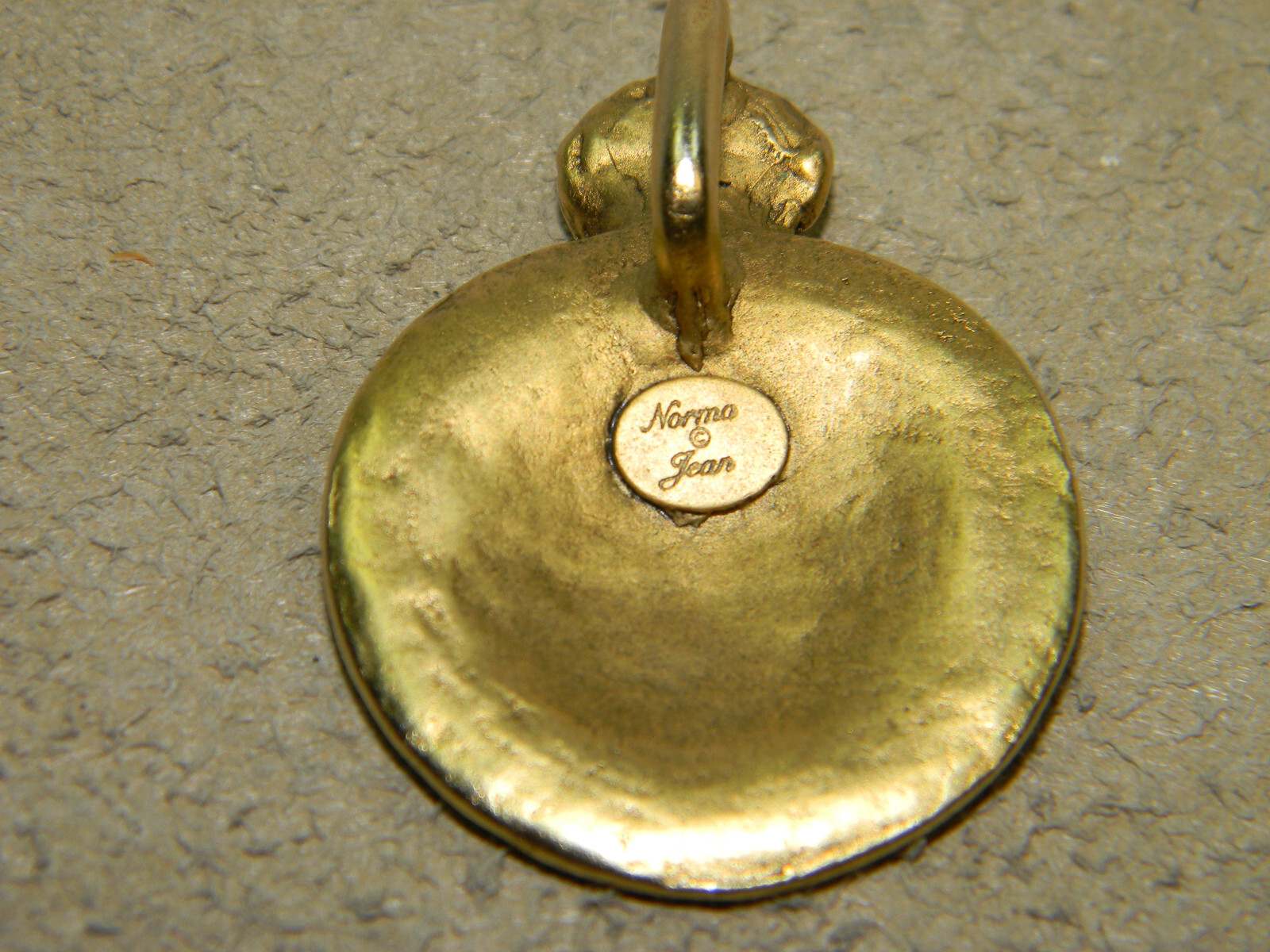 Vintage Norma Jean Round Pendant Matte Bronze Color