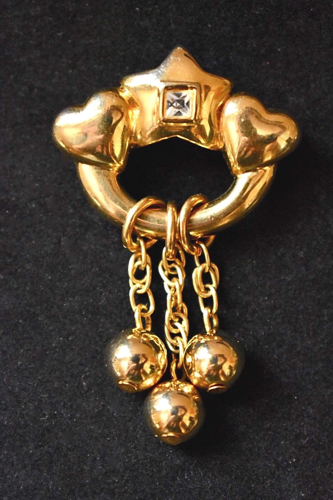 Vintage Giovanni Heart Star Brooch Pin Boho Retro Statement Jewelry Gift For Her