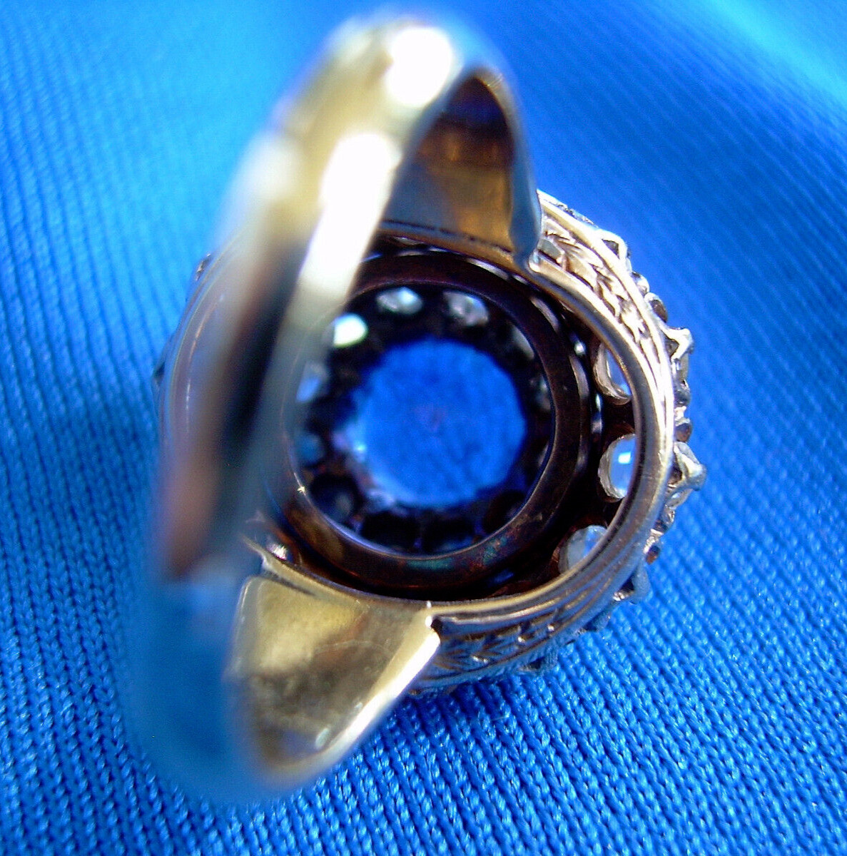 Original EARTH MINED SAPPHIRE DIAMOND Engagement Ring Antique Victorian 14K GOLD