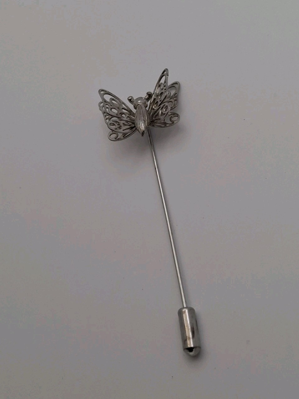 Butterfly Stick Pin Filgaree Silver Color